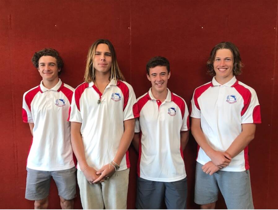 Fourth in the State: Great Lakes College's Nathan Monk, Blue Evans, Eli Worldon and Sam Gibson took part in the Combined High Schools finals after blitzing the field in the Hunter region finals.