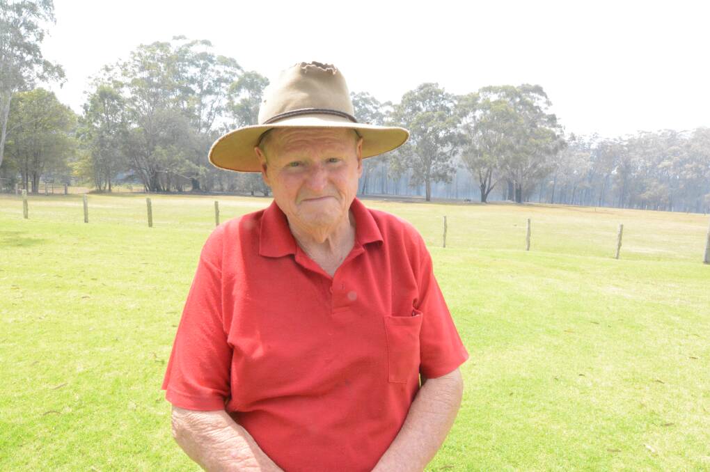 Terry Griffin at his home at Homestead Estate. A bushfire came within 50 metres of the home on Saturday. Photo: Scott Calvin.