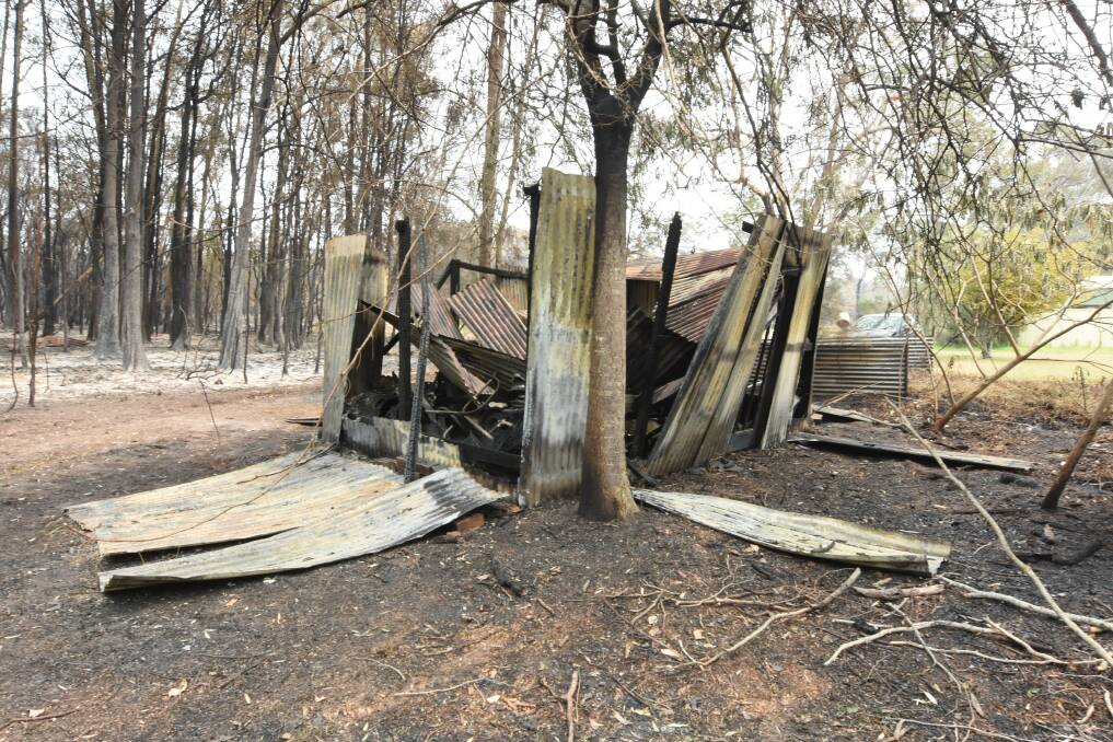 Property destroyed by a bushfire in Old Bar last November. Photo: Scott Calvin.