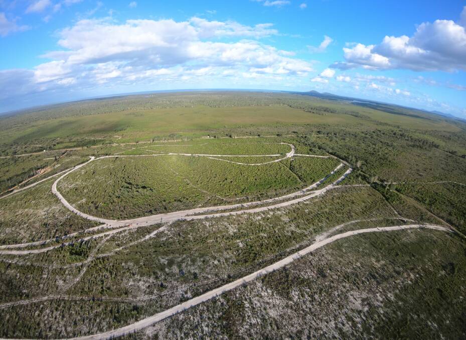 An aerial shot of the Nabiac track. Photo: supplied. 