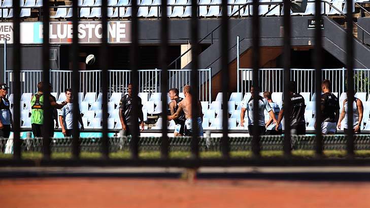Strife ... Cronulla trained on Thursday but things got much worse for the club on Friday. Photo: John Veage 