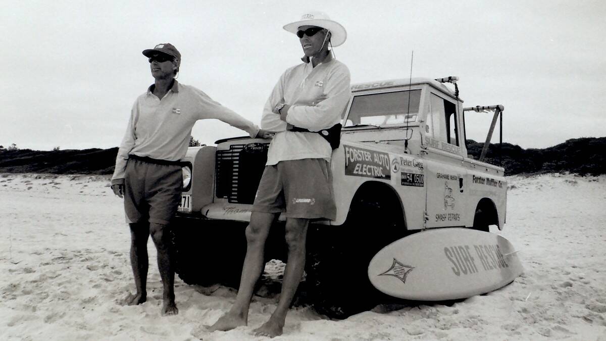 THROWBACK THURSDAY: Patrolling Pacific Palms beach life savers Terry Brooker and John Davidson.