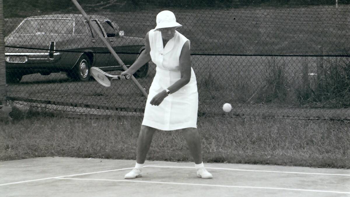 THROWBACK THURSDAY: Enid Gregory, who at the time resided in Forster, playing a game of tennis at the Forster Courts. Photo appeared in the March 15, 1979 edition. 