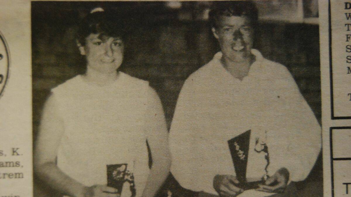 THROWBACK THURSDAY: Forster Tennis Club's annual senior club championship A grade women's singles winner Robyn Extrem (right) pictured with runner up Leisa Gauci. 