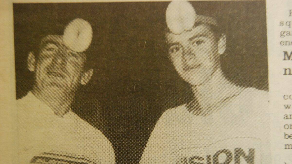 THROWBACK THURSDAY: Sean Buckman (right)  and Bill Tipton. Sean was leading the number threes in the Tuesday night men's competition. He also won the major prize of the Jacaranda Junior Squash Championship held in Grafton.