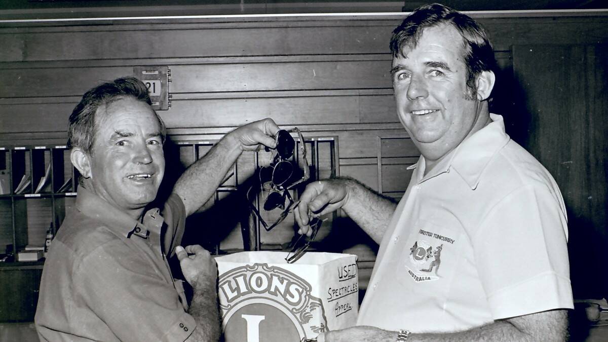 THROWBACK THURSDAY: Forster postmaster Don McPherson and Lions Club president Ian McLaughlin 