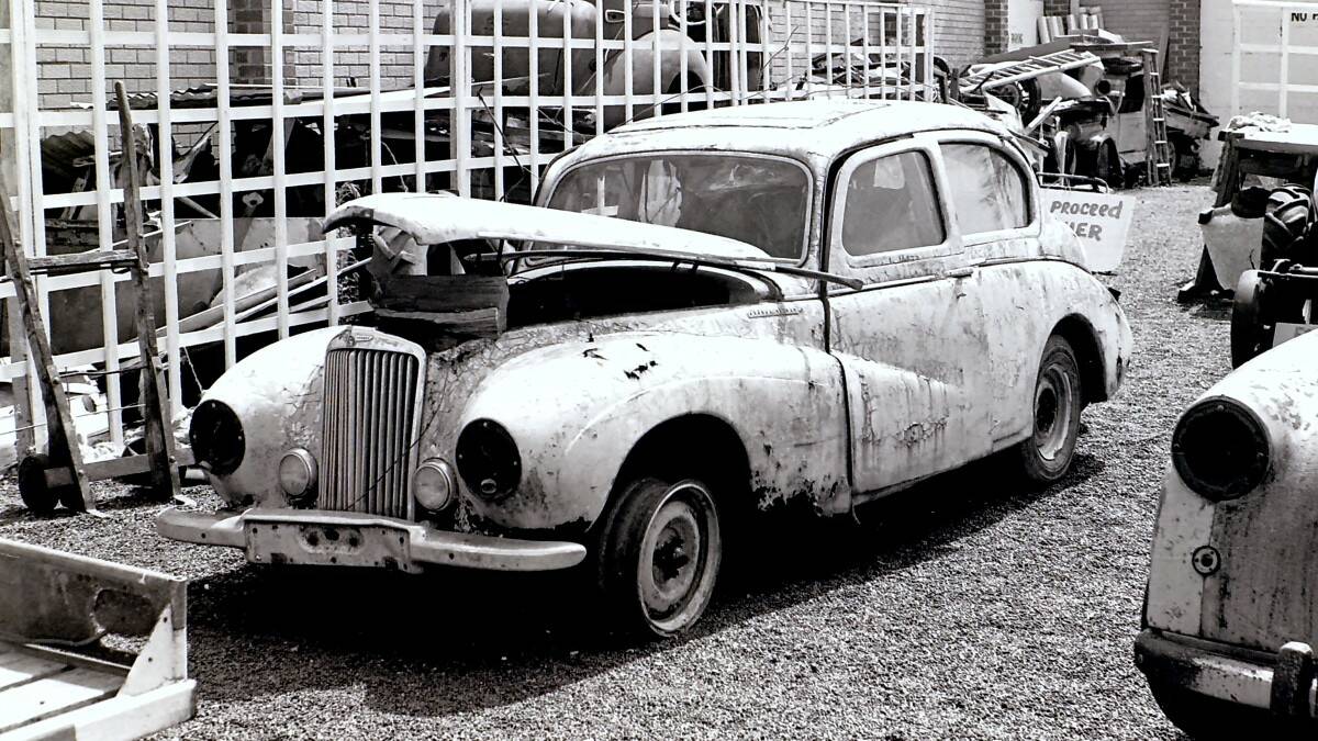 THROWBACK THURSDAY: 25 years in a blackberry patch had done little to improve the apperance of this poor 1948 Sunbeam Talbot. The vehicle was rescued in 1980 by Chas Haddon of the vintage car museum.