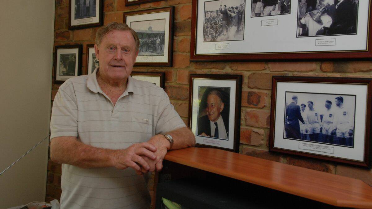 HONOUR ROLE: Tony Paskins at home with his rugby league sporting memorabilia. Paskins will be inducted into the Group 3 Rugby League Hall of Fame next month for his contributions to the game and with the Forster-Tuncurry Hawks.  